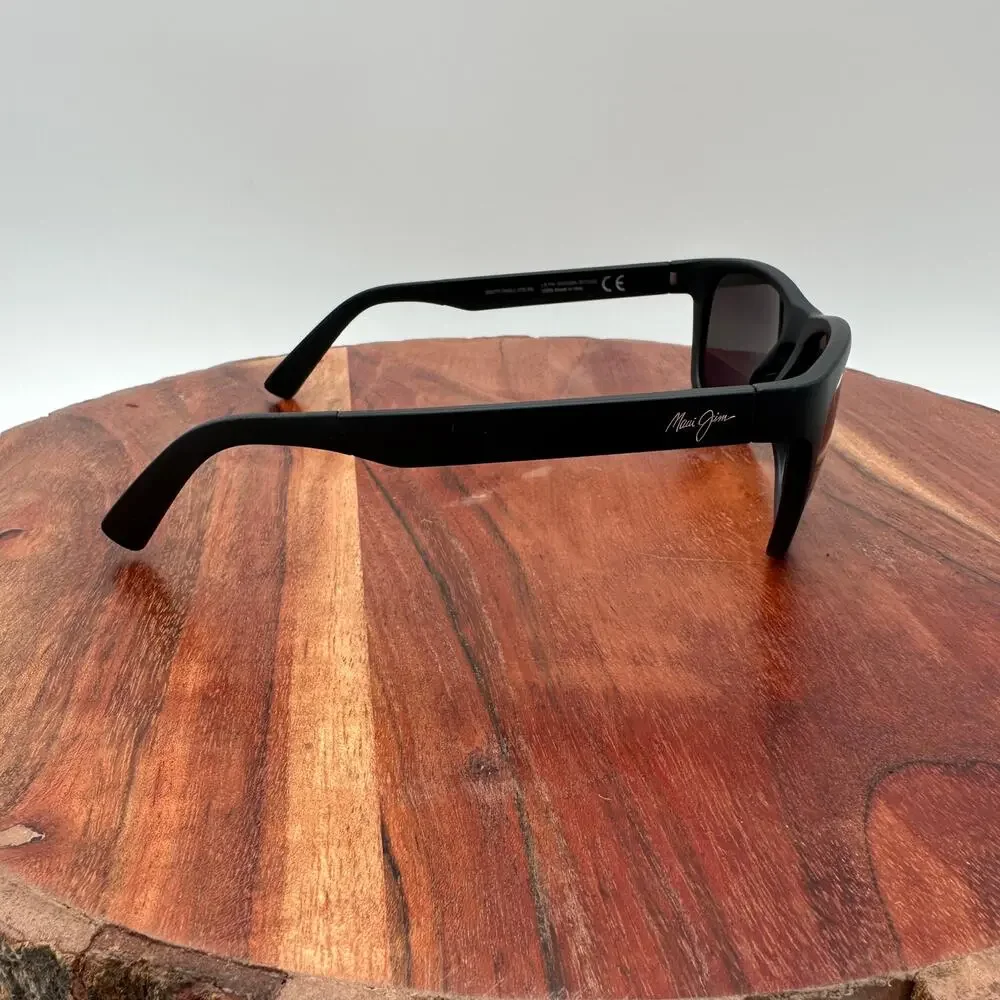 NWOB Maui Jim Polarized Sunglasses South Swell Matte Black MJ755 2M Made Italy - Picture 3 of 8